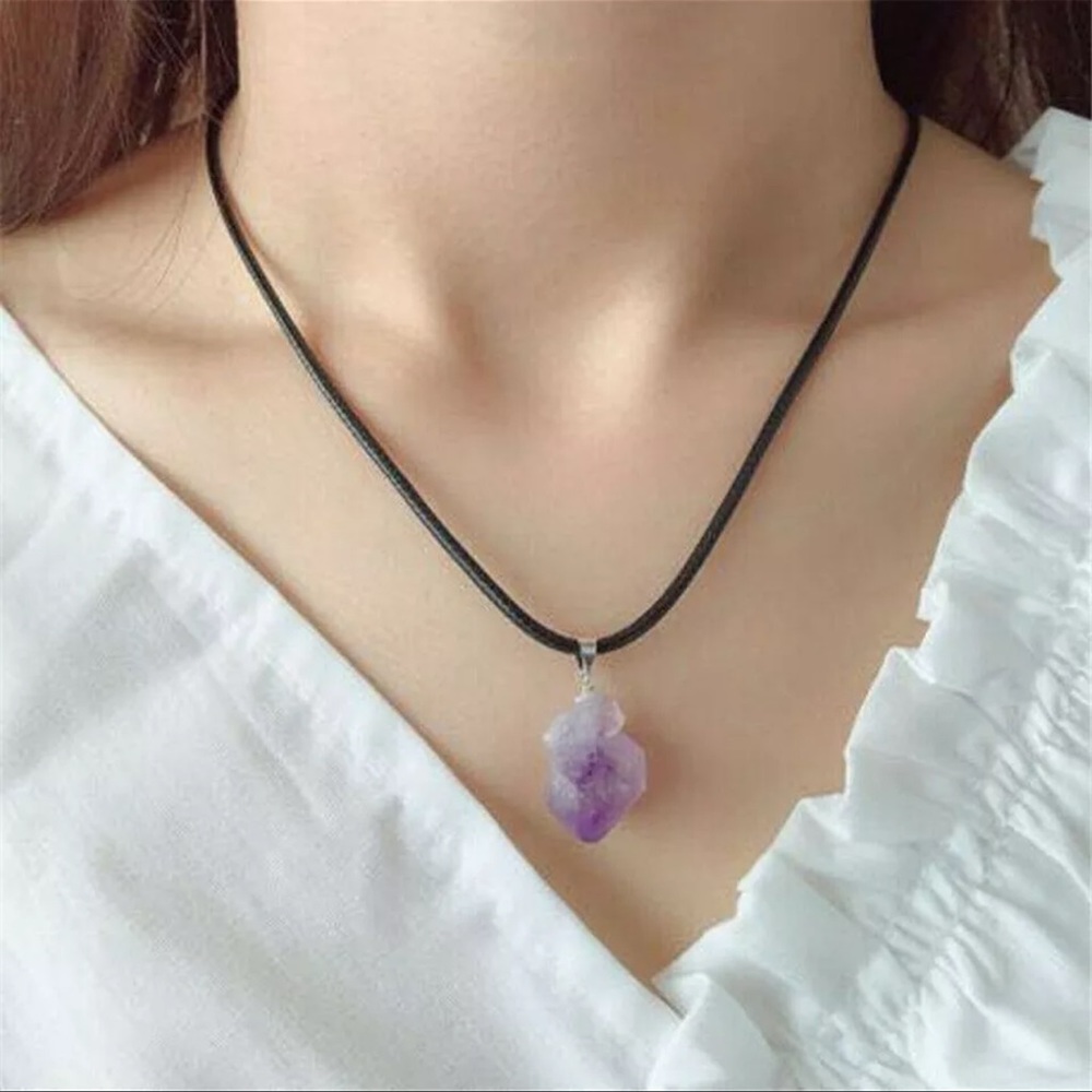 Natural Brazil Amethyst Freeform Pendant